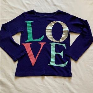 Carter’s LOVE long sleeved tee